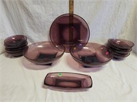 Amethyst Glass: Bowls, Tray, Dish