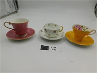 3 TEA CUPS.AYNSLEY, ADDERLY