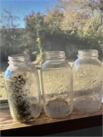 3 Vintage Half Gal Canning Jars