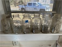 6 Vintage Half Gal Canning Jars