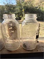 4 Vintage Half Gallon Canning Jars