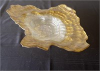 Mid Century Iridescent Art Glass Abalone Bowl