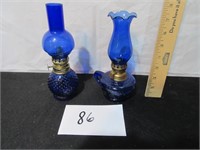 Mini Oil Lamps, Dark Blue (2)