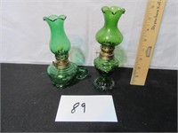 Mini Oil Lamps, Dark Green (2)