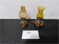 Mini Oil Lamps, amber brown (2)