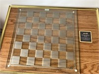 Frosted & Clear Glass Chess Set w Original