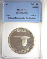 1967 Dollar NNC MS68 PL Confederation