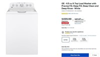 W1003 GE - 4.5 cu ft Top Load Washer