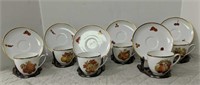 Set of 6 cups and saucers