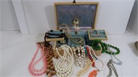 Costume Necklaces and Jewelry Box