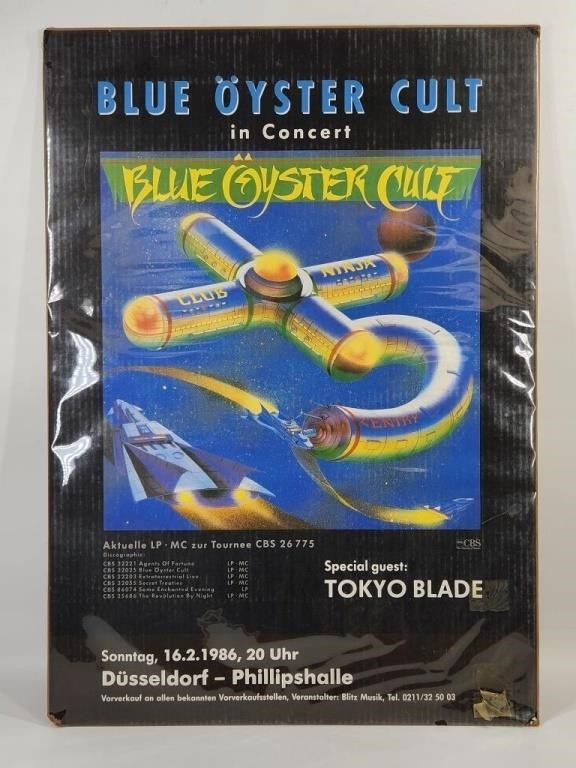 1986 BLUE OYSTER CULT CONCERT POSTER - GERMANY