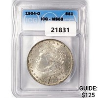 1904-O Morgan Silver Dollar ICG MS63