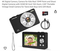 4K Digital Camera, Camera for Kids Real 13MP