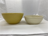 2 Stoneware Mixing Bowls 8" & 10"