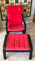 Red Chair And Ottoman