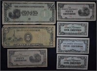 7 pcs. WWII Japanese Inavsion Money