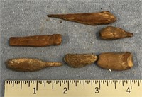 St. Lawrence Island - Lot of 6, fossilized ivory a