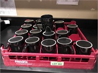 Dish Rack Full Of Black Coffee Mugs