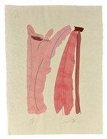 Larry Zox 'Pink Abstract' Untitled Lithograph