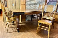 1800's Kitchen Table & 6 Chairs