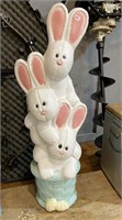 three bunnies standing blow mold