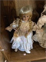 porcelain doll braided hair flower dress