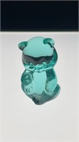 Fenton glass turquoise bear