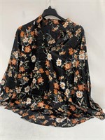 OUTDOOR WOMENS FLORAL LONG SLEEVE BLOUSE SHIRT