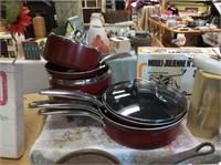 Six piece red cookware set