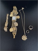 Lot of gold tone Costume Jewelry
