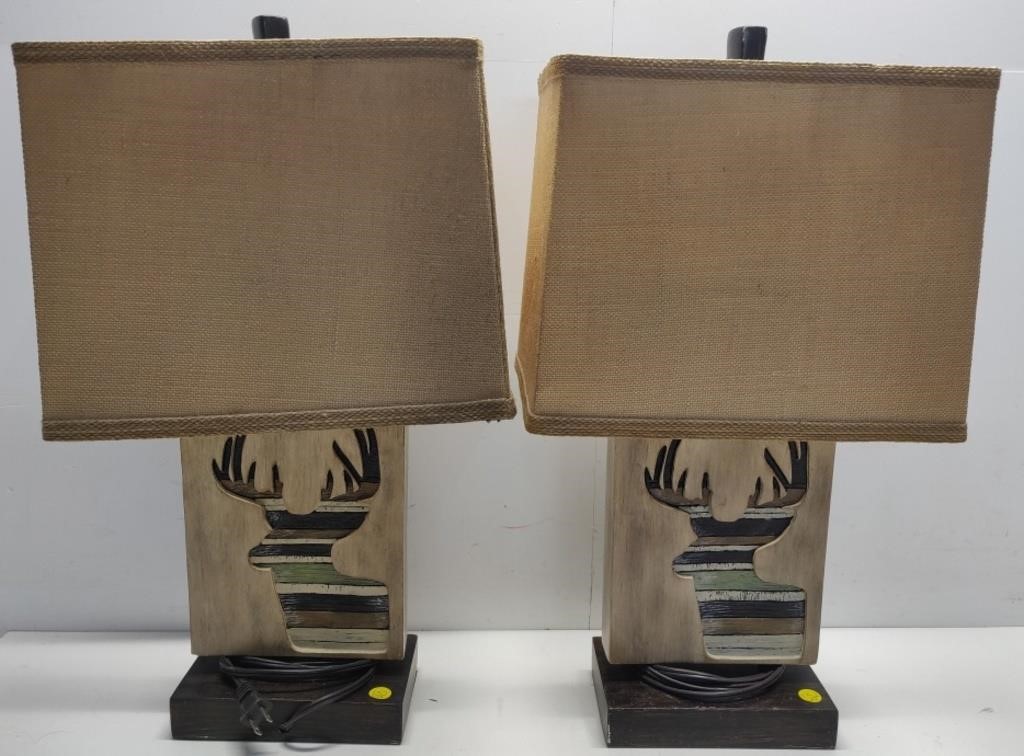 Pair of Unique Deer Lamps