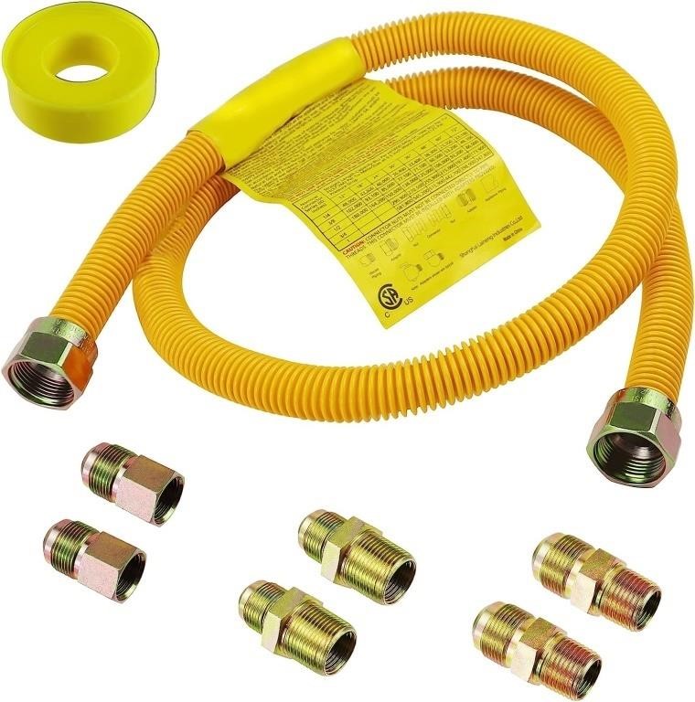 New 60" Flexible Gas Line Kit for Dryer, Stove,