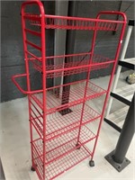 Red Metal Portable Storage Rack