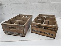 2 Vintage Advertising Wood Pepsi Crates