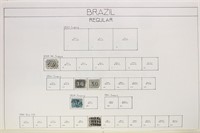 Brazil Stamps Used and Mint hinged on old pages,