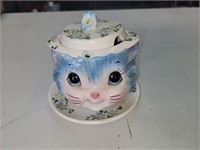 vintage 50s Lefton Miss Priss cat and lid