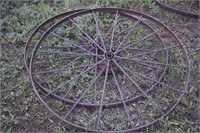 2 Matching Iron Wagon Wheels 54"