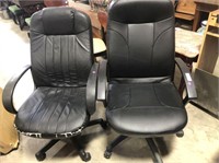 2 OFFICE CHAIRS - 1 IS WORN & 1 IS LIKE NEW