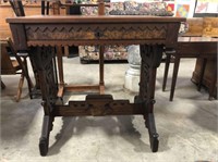 Victorian Eastlake Side Table with Single Drawer