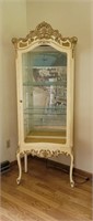 French Provincial Lighted Curio Cabinet