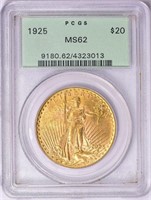 1925 Saint-Gaudens Gold Double Eagle PCGS MS62 OGH