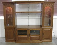 Lighted Wood Entertainment Center 90" x 28" x 72"