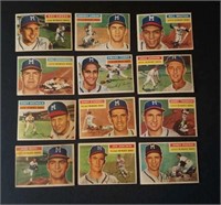 12 Different 1956 Topps Milwaukee Braves