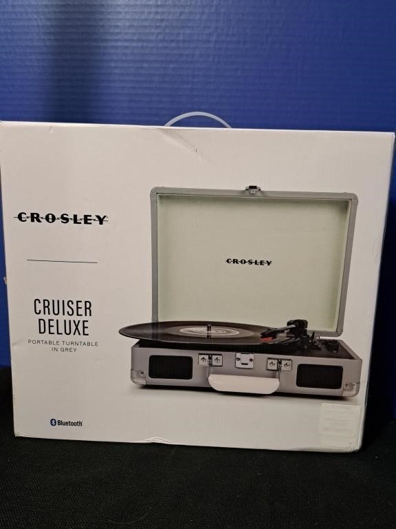 Grey Crosley Cruiser Deluxe Portable Turntable