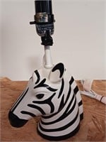 Zebra lamp with no shade