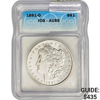 1891-O Morgan Silver Dollar ICG AU55