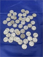 50 Mercury Dimes