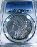 1878-S Morgan Silver Dollar PCGS MS63 Toned