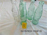 5 Glass Coca- Cola Bottles