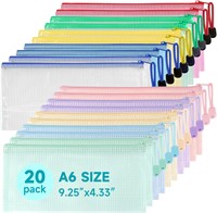 Mutsitaz 20 Pack A6 Plastic Wallets File Bag x2